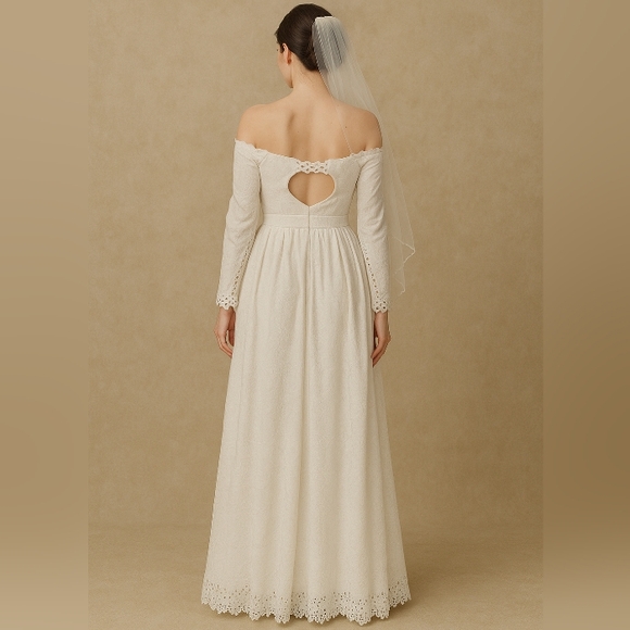 VTG Off The Shoulder wedding dress - Picture 13 of 13
